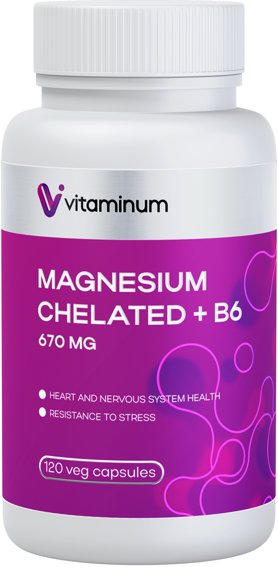  Vitaminum МАГНИЙ ХЕЛАТ + витамин В6 (670 MG) 120 капсул 800 мг  в Петрозаводске